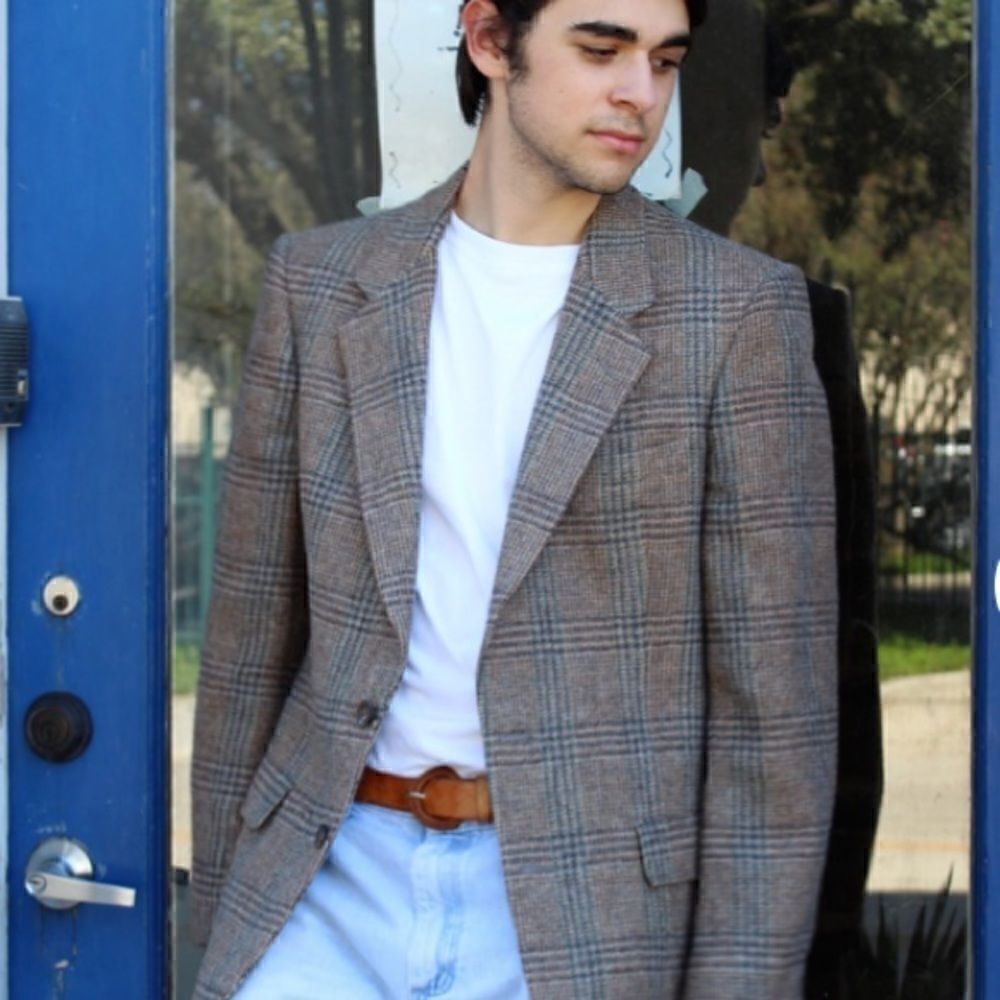 DIOR Vintage 90’s Muted Houndstooth Plaid Sport Jacket